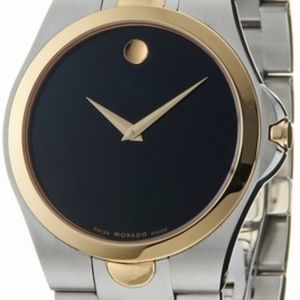 Movado Luno Men's Gold and Stainless Steel Watch 0605635